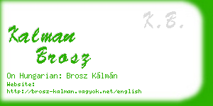 kalman brosz business card