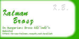 kalman brosz business card